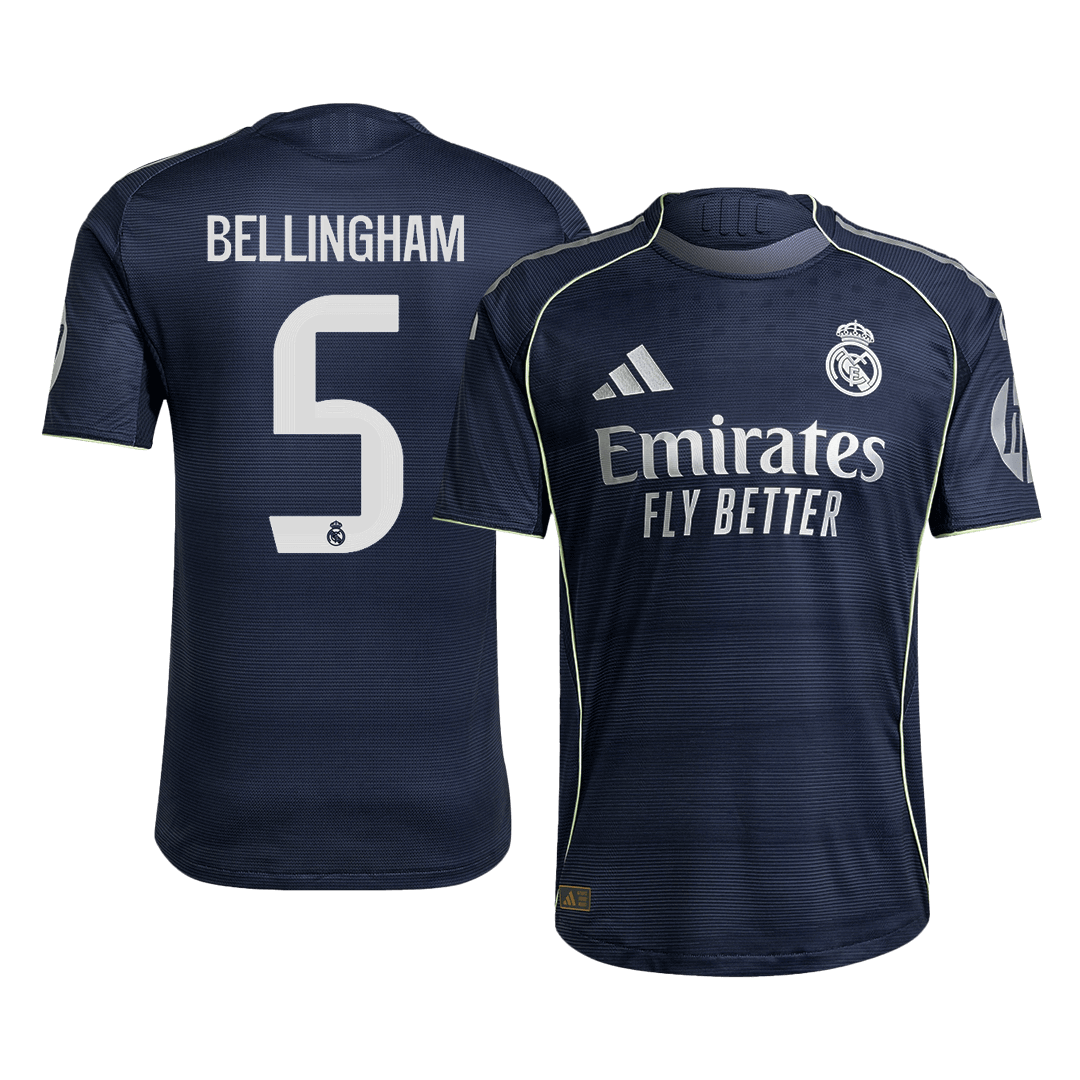 Camiseta Auténtica BELLINGHAM #5 Real Madrid 2025/26 Segunda Equipación-Versión Jugador