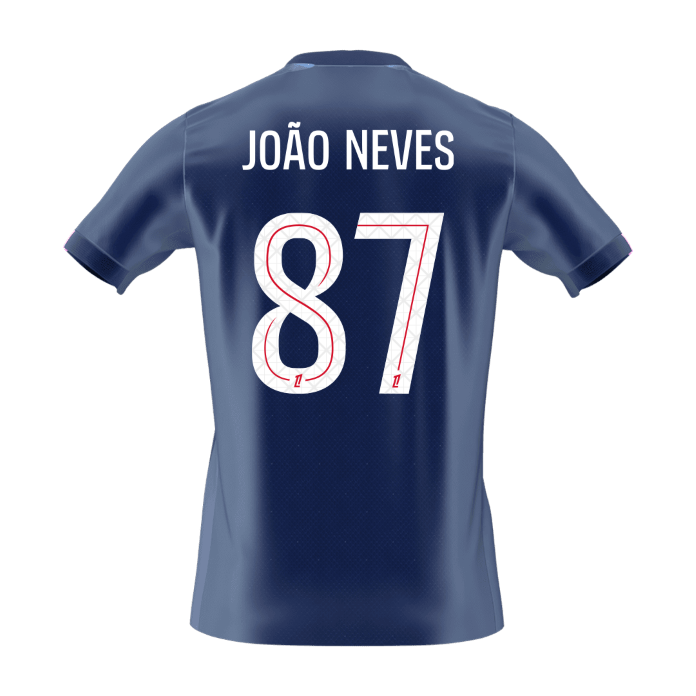 Calidad Premium Camiseta JOÃO NEVES #87 PSG 2025/26 Primera Equipación -Versión Hincha