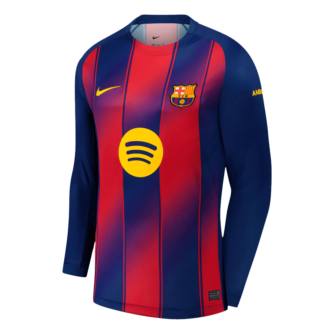 Camiseta Manga Larga Barcelona 2025/26 Primera Equipación-Versión Hincha