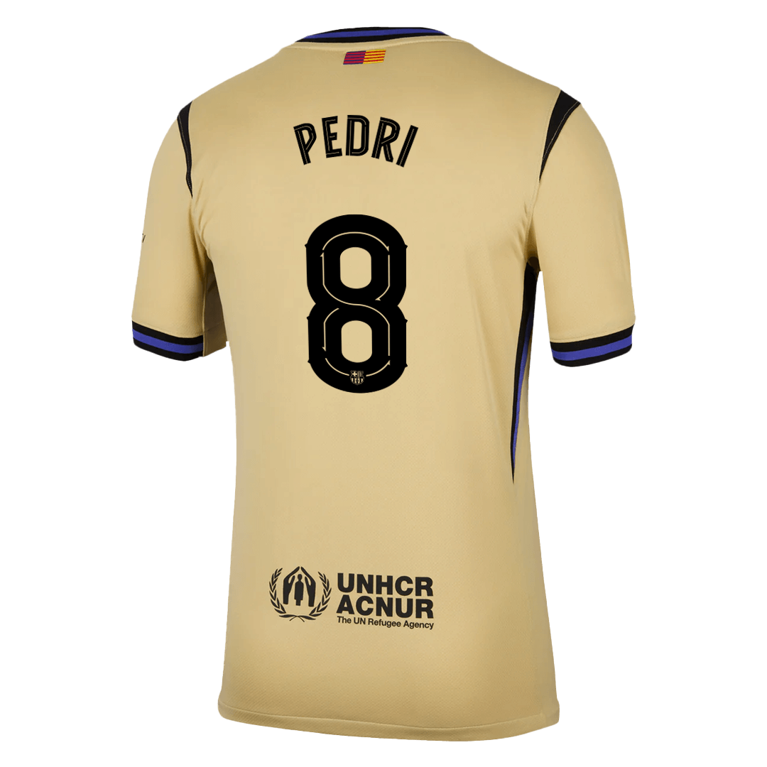 UCL Camiseta PEDRI #8 Barcelona 2025/26 Segunda Equipación-Versión Hincha