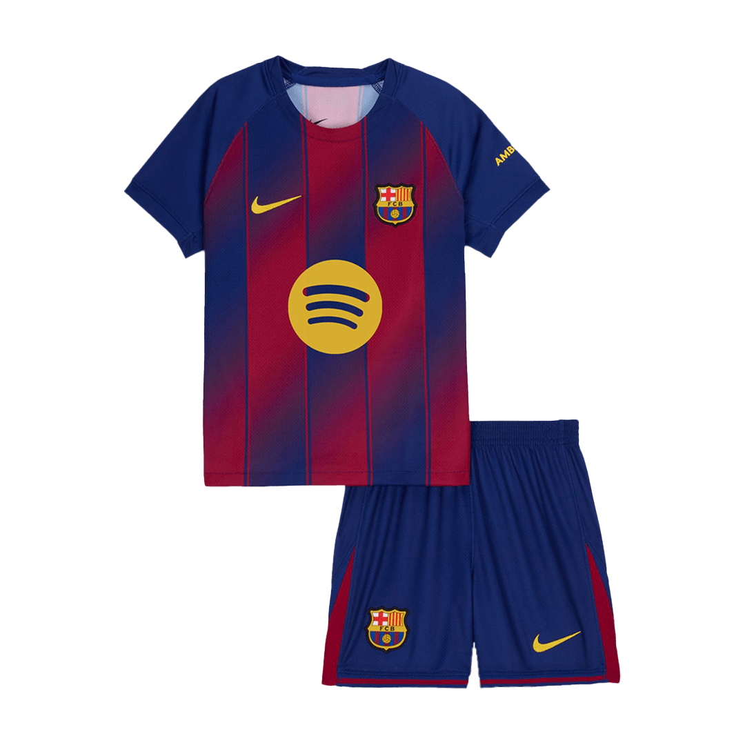 Miniconjunto Barcelona 2025/26 Primera Equipación Niño