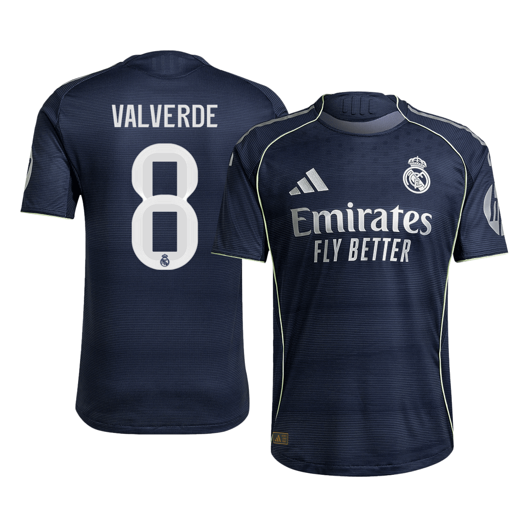 Camiseta Auténtica VALVERDE #8 Real Madrid 2025/26 Segunda Equipación-Versión Jugador