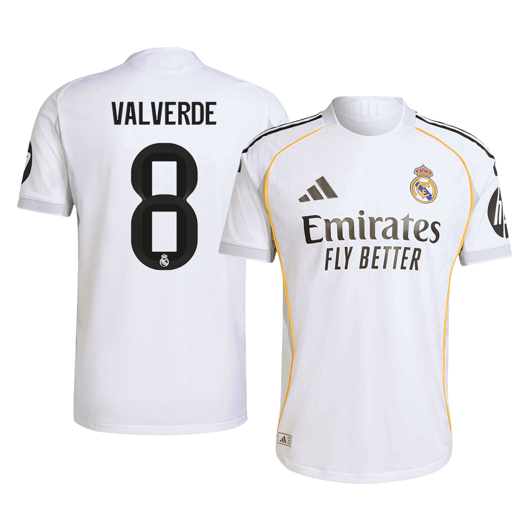 Camiseta Auténtica VALVERDE #8 Real Madrid 2025/26 Primera Equipación-Versión Jugador