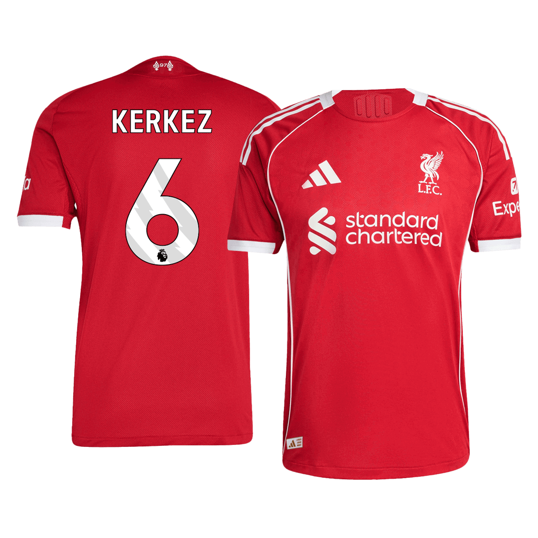 Camiseta Auténtica KERKEZ #6 Liverpool 2025/26 Primera Equipación-Versión Jugador