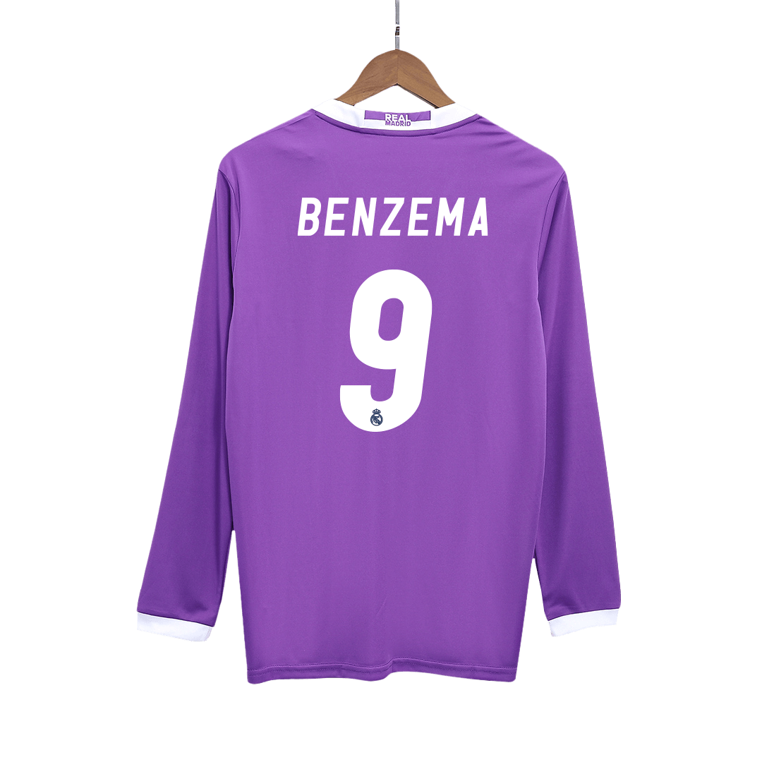 Camiseta Retro 2016/17 Benzema #9 Real Madrid Manga Larga