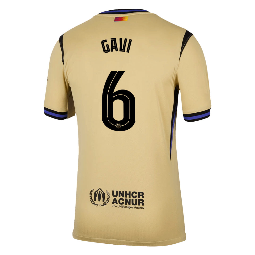 UCL Camiseta GAVI #6 Barcelona 2025/26 Segunda Equipación-Versión Hincha