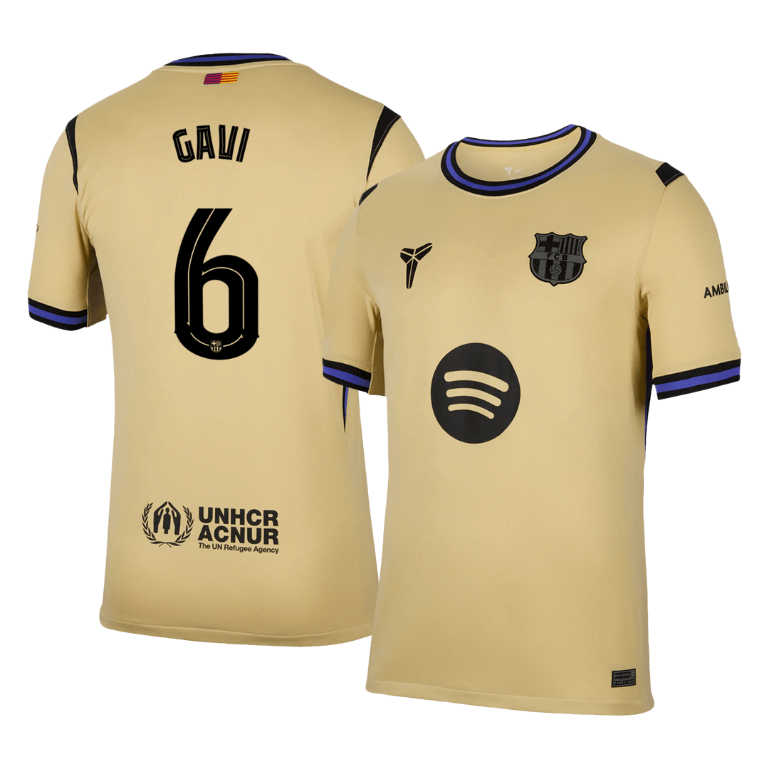 UCL Camiseta GAVI #6 Barcelona 2025/26 Segunda Equipación-Versión Hincha
