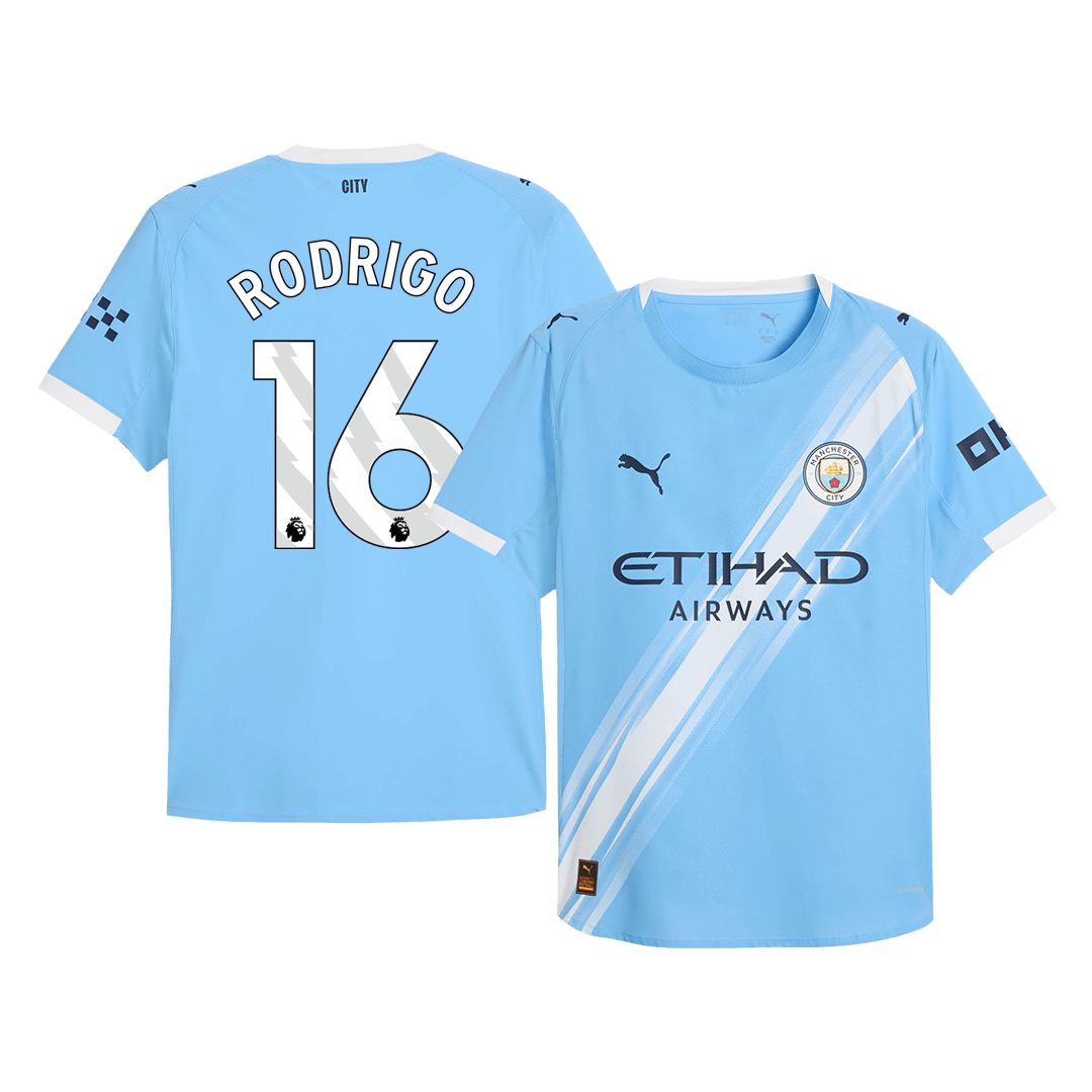 Camiseta Auténtica RODRIGO #16 Manchester City 2025/26 Primera Equipación-Versión Jugador