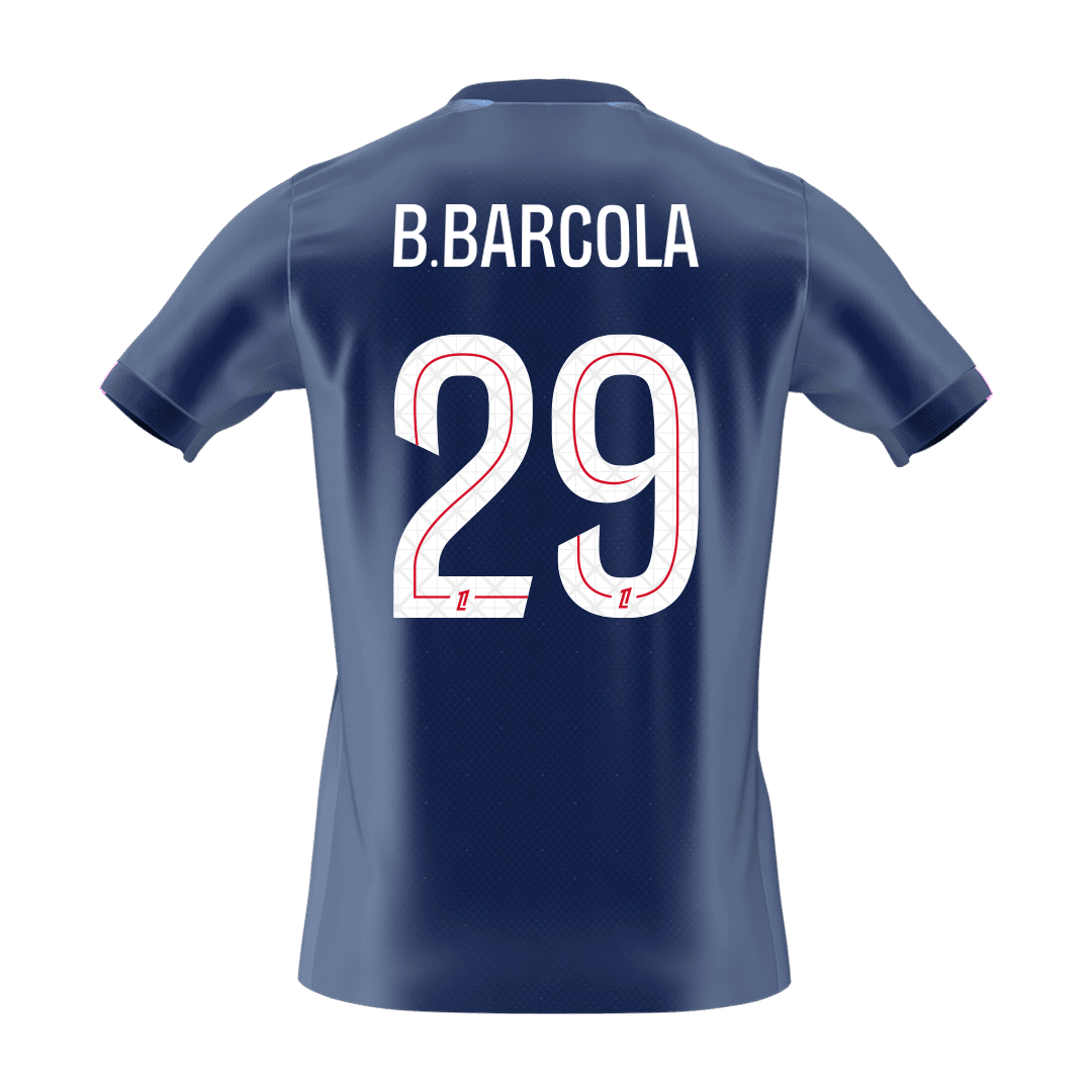Calidad Premium Camiseta B.BARCOLA #29 PSG 2025/26 Primera Equipación-Versión Hincha