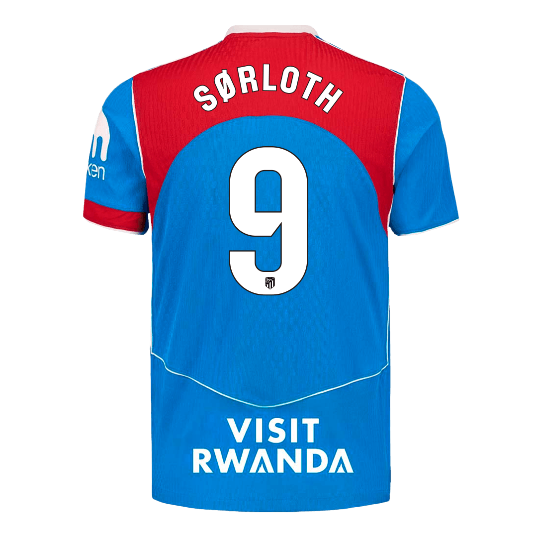 Camiseta Auténtica SØRLOTH #9 Atletico Madrid 2025/26 Tercera Equipación -Versión Jugador