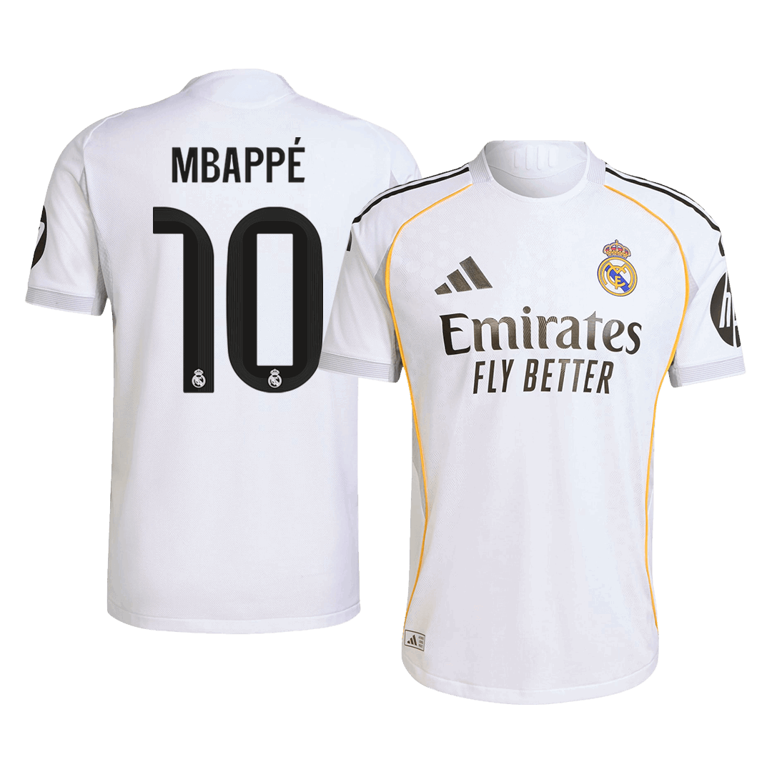 Camiseta Auténtica MBAPPÉ #10 Real Madrid 2025/26 Primera Equipación-Versión Jugador