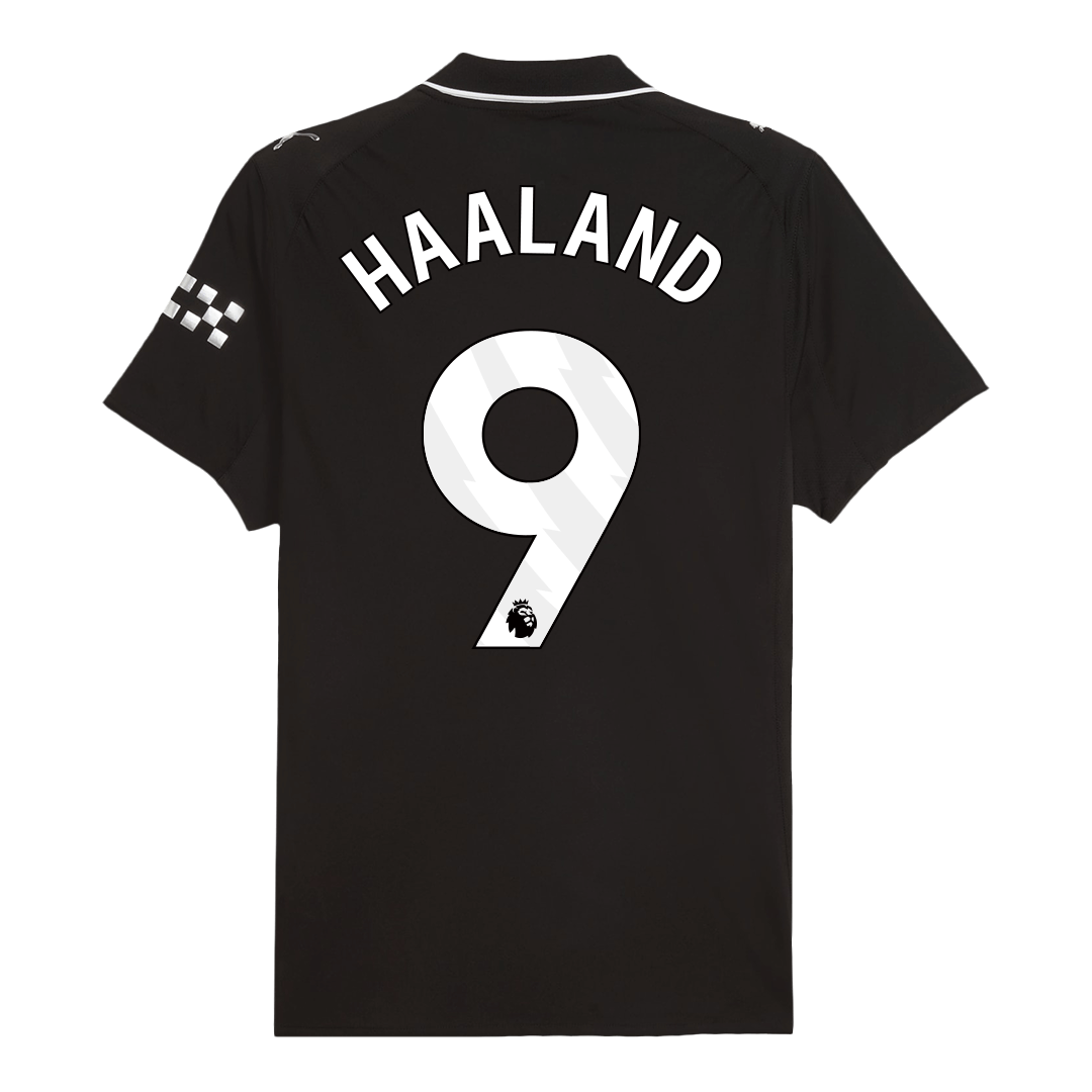 Camiseta Auténtica HAALAND #9 Manchester City 2025/26 Segunda Equipación-Versión Jugador