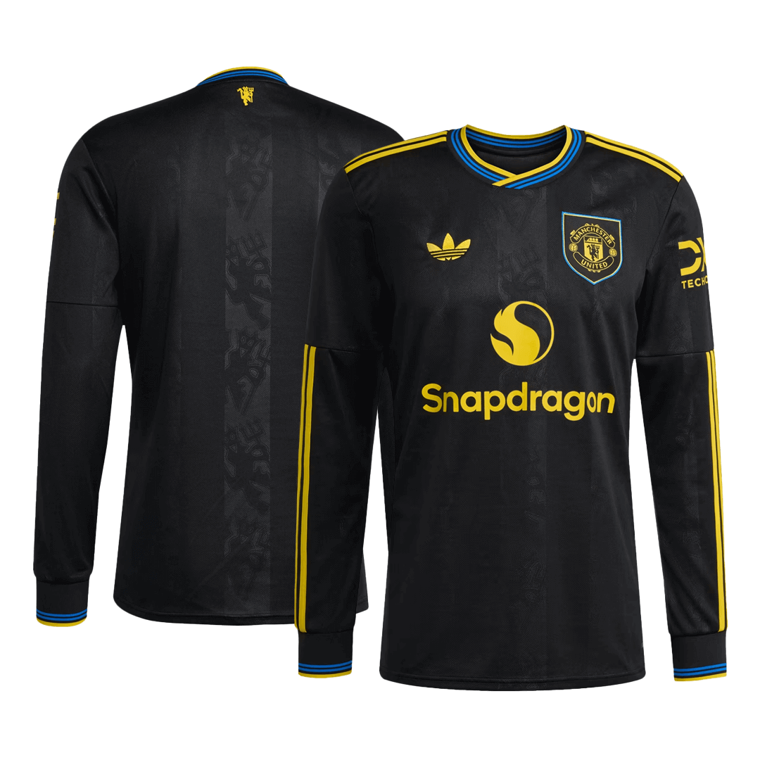 Camiseta Manga Larga Manchester United 2025/26 Tercera Equipación-Versión Hincha