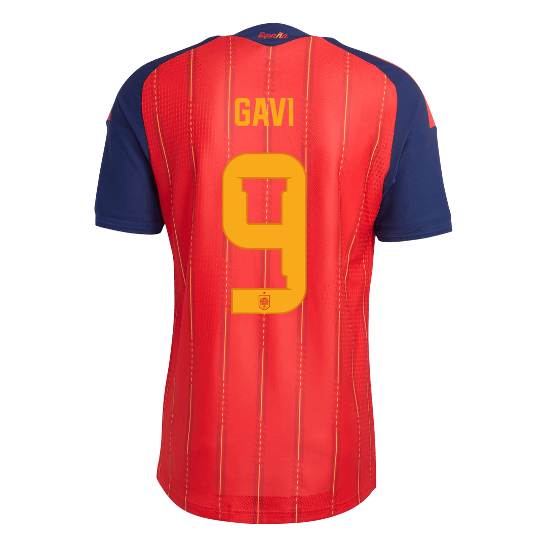 Camiseta Auténtica GAVI #9 Spain 2026 Primera Equipación Copa del Mundo -Versión Jugador