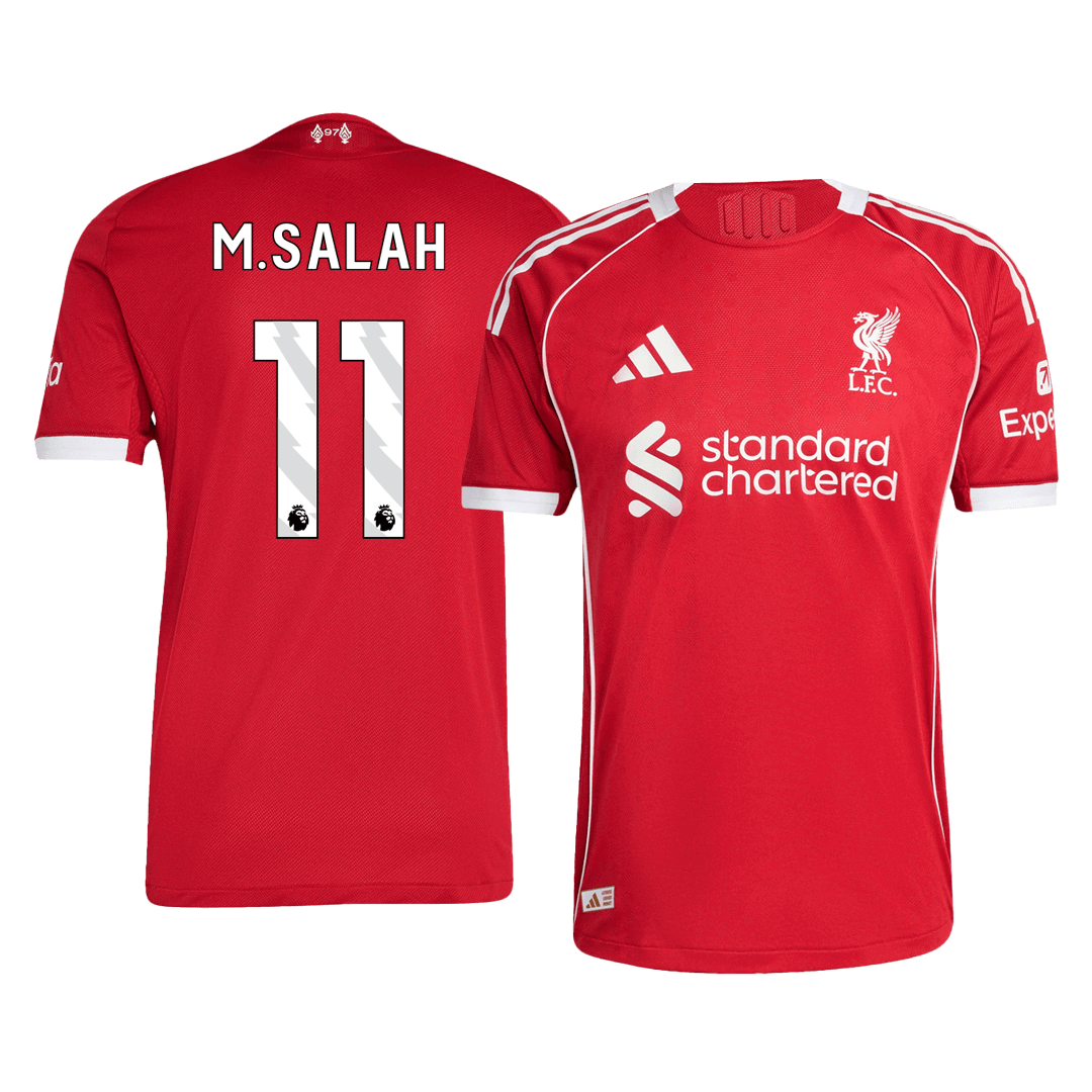 Camiseta Auténtica M.SALAH #11 Liverpool 2025/26 Primera Equipación-Versión Jugador