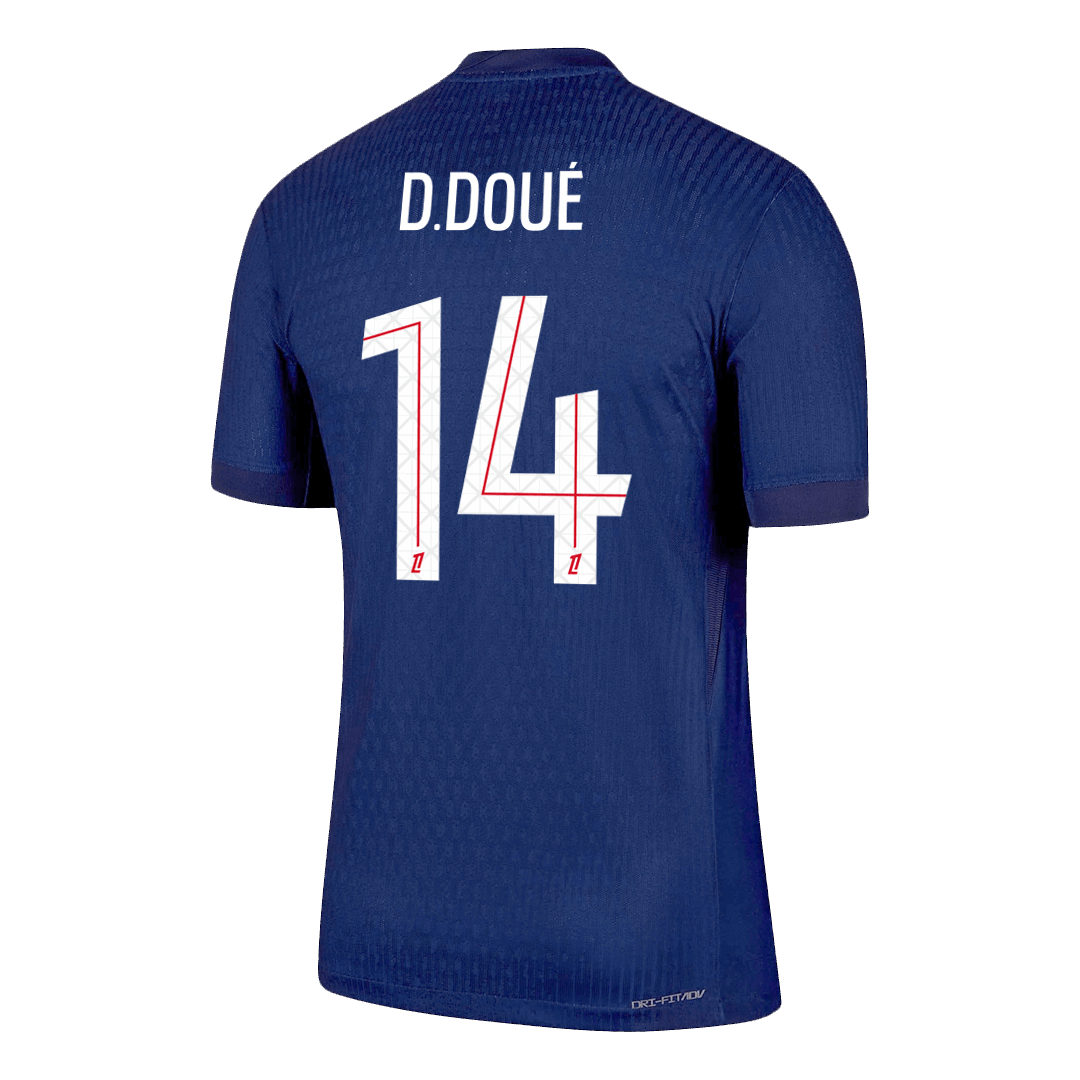 Camiseta Auténtica D.DOUÉ #14 PSG 2025/26 Primera Equipación-Versión Jugador