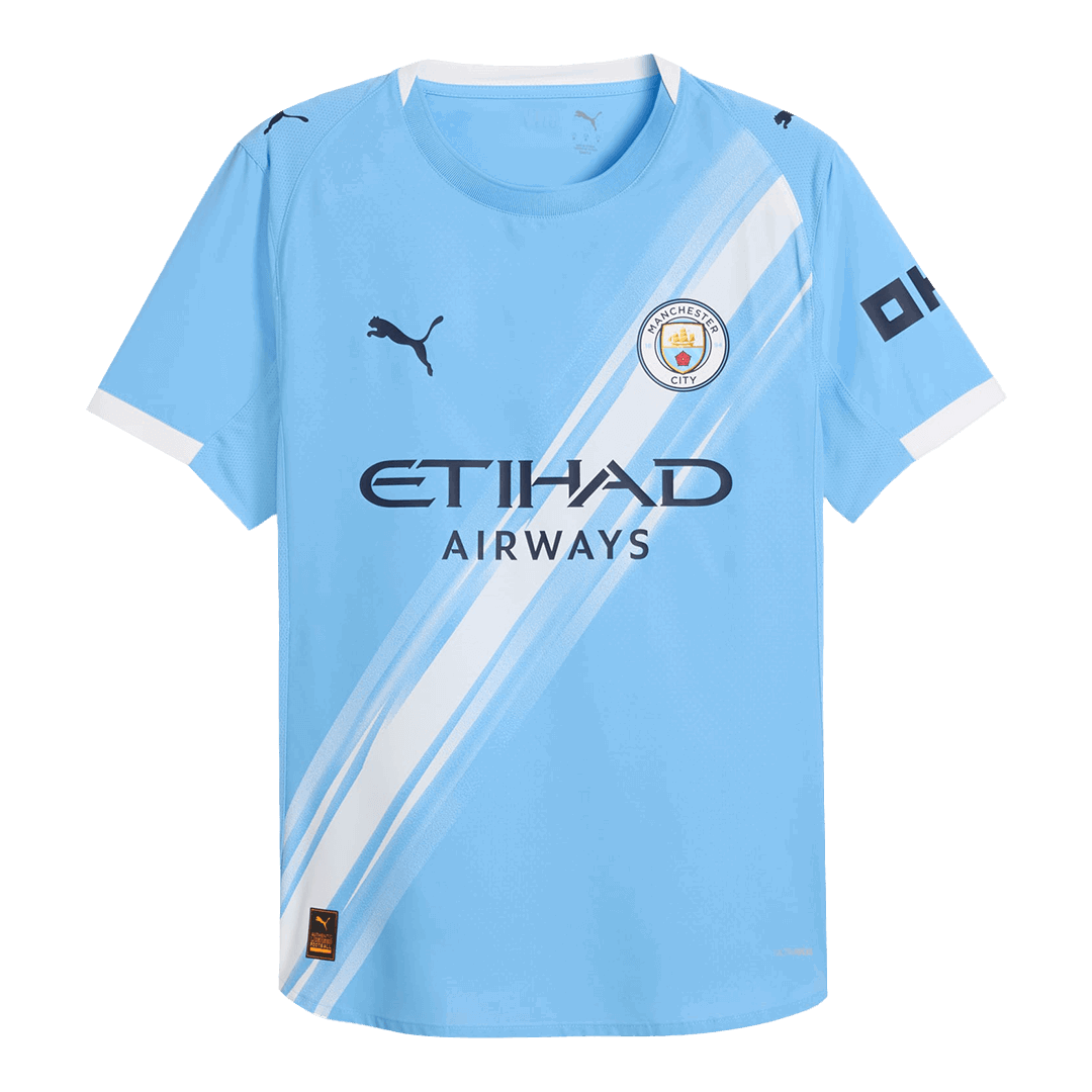 Camiseta Auténtica HAALAND #9 Manchester City 2025/26 Primera Equipación-Versión Jugador