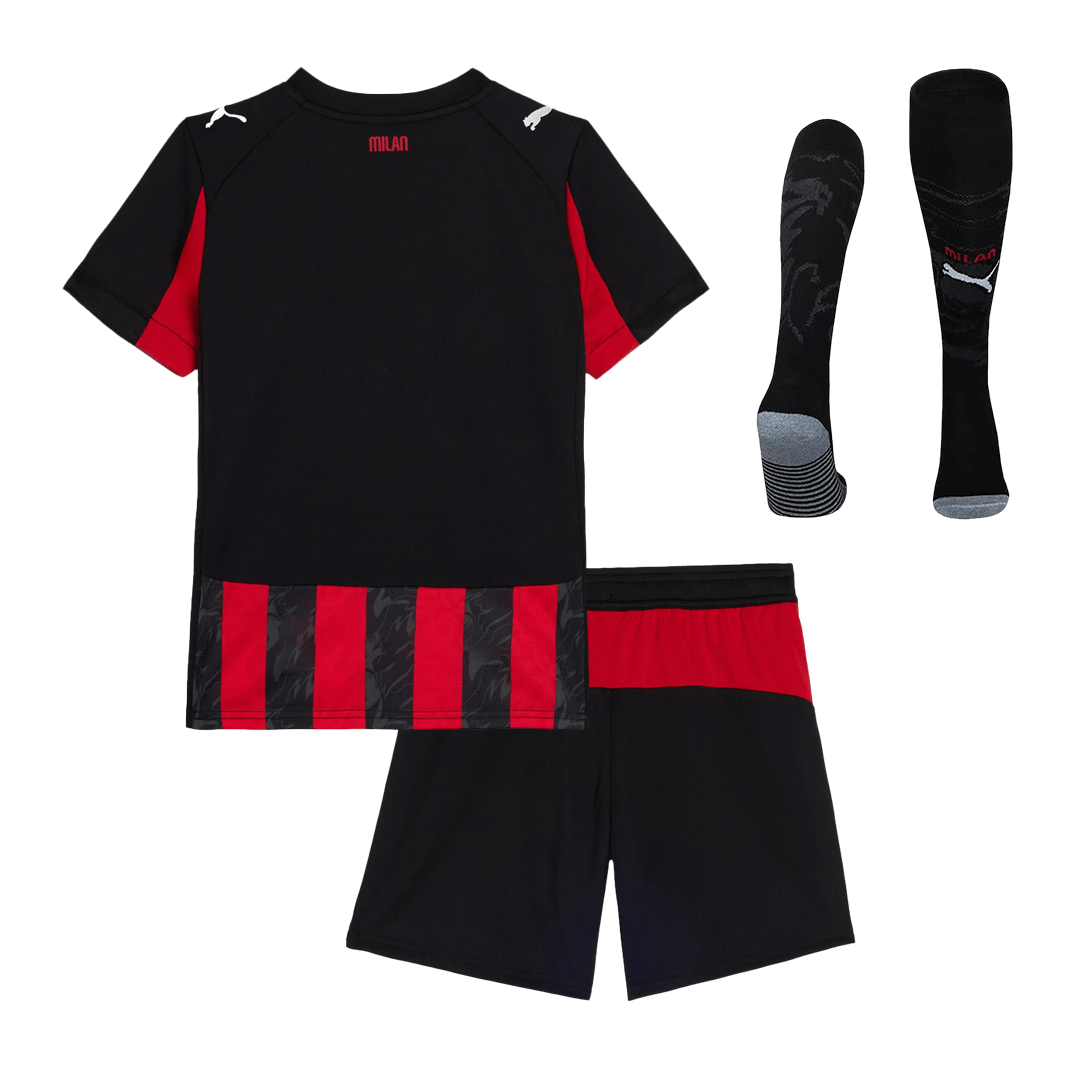 Conjunto Infantil Completo AC Milan 2025/26 Primera Equipación Kids-Camisetas Pasion Shop
