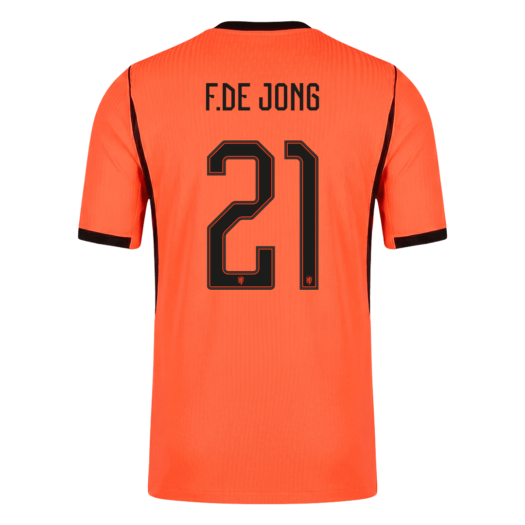 Camiseta Auténtica F.DE JONG #21 Netherlands 2026 Primera Equipación Copa del Mundo -Versión Jugador