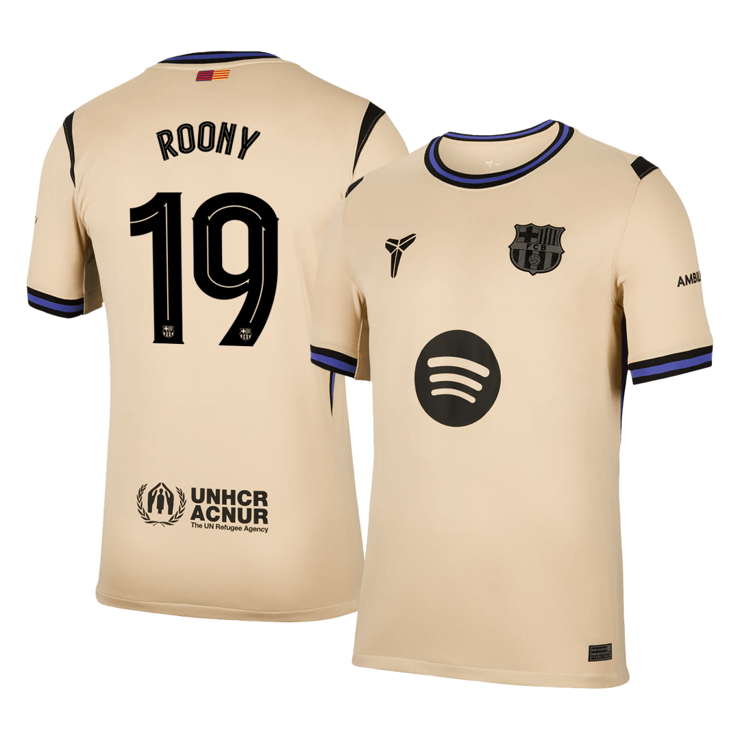 UCL Camiseta ROONY #19 Barcelona 2025/26 Segunda Equipación-Versión Hincha