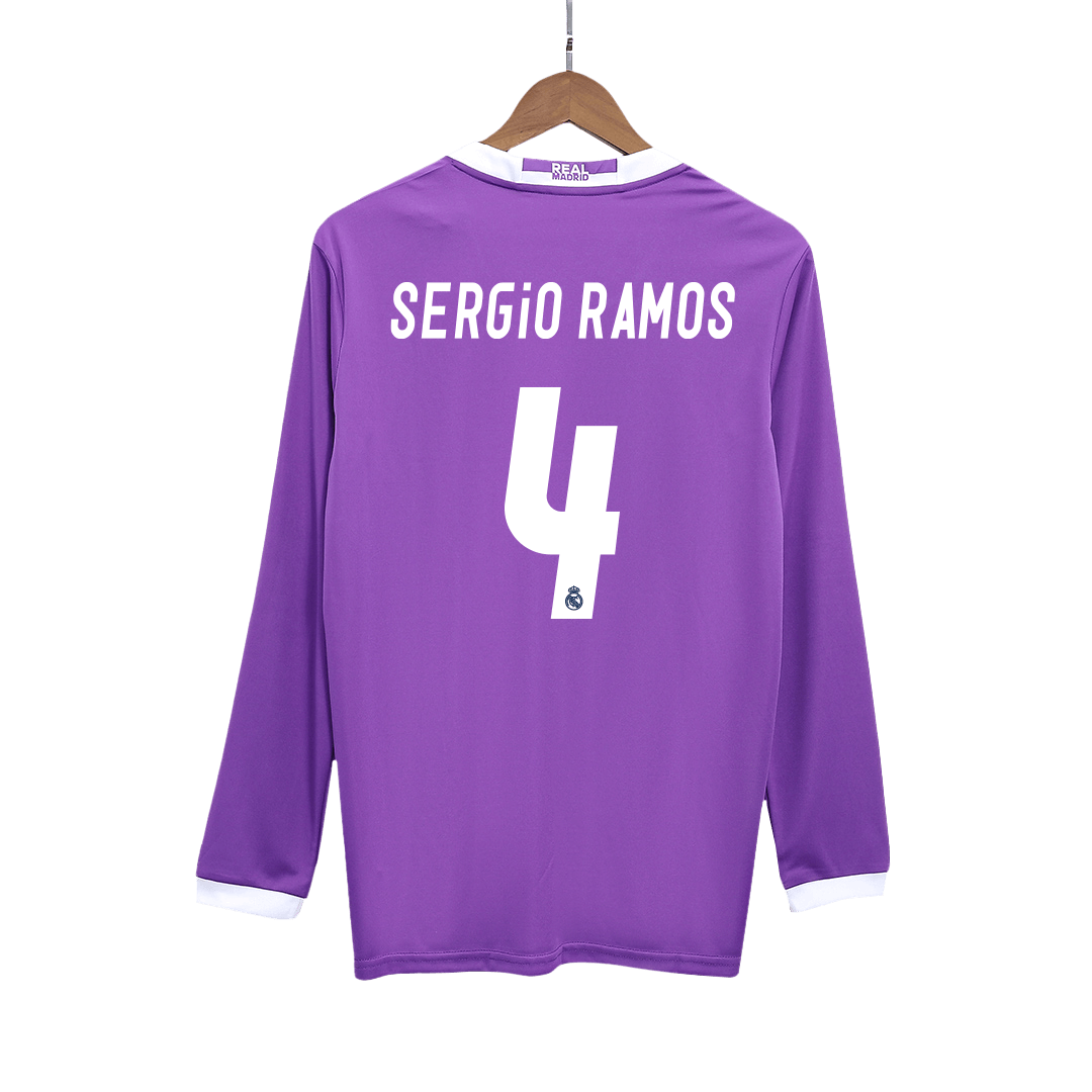 Camiseta Retro 2016/17 Sergio Ramos #4 Real Madrid Manga Larga