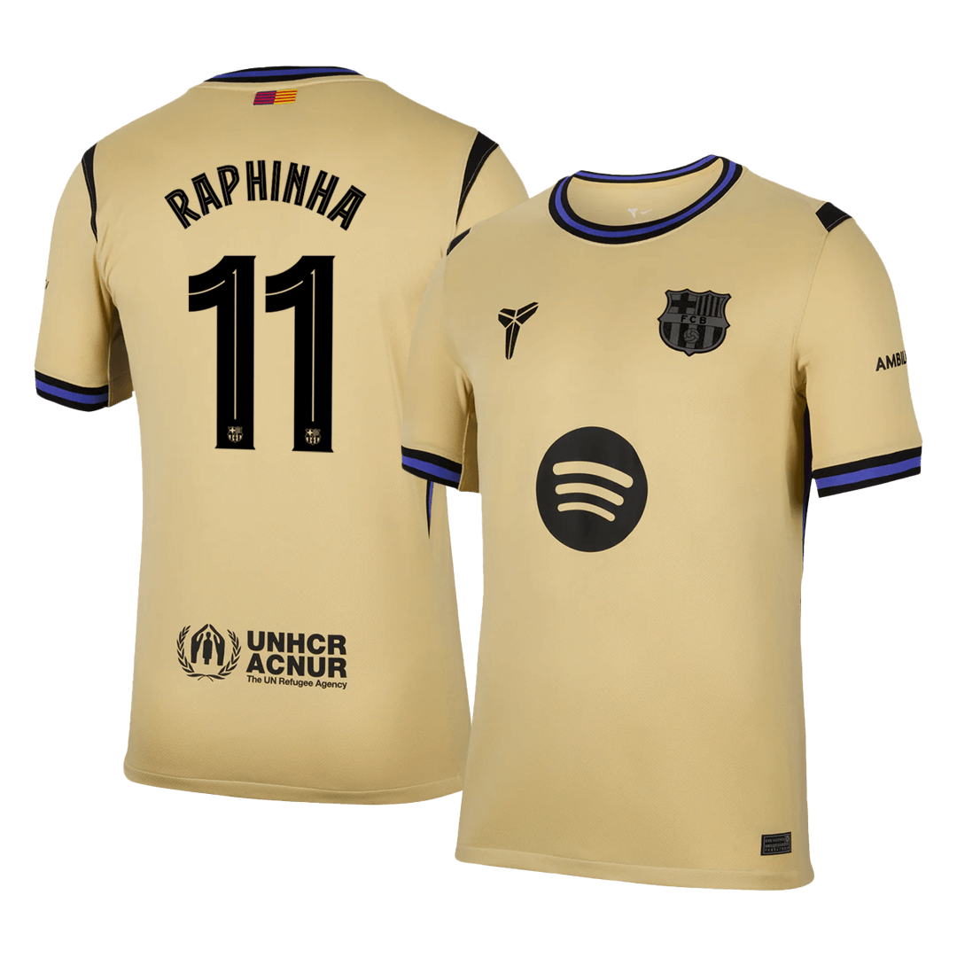 UCL Camiseta RAPHINHA #11 Barcelona 2025/26 Segunda Equipación-Versión Hincha