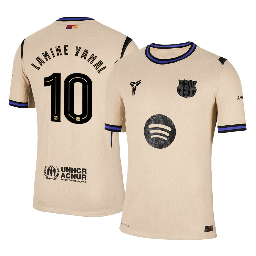 UCL Camiseta Auténtica LAMINE YAMAL #10 Barcelona 2025/26 Segunda Equipación-Versión Jugador