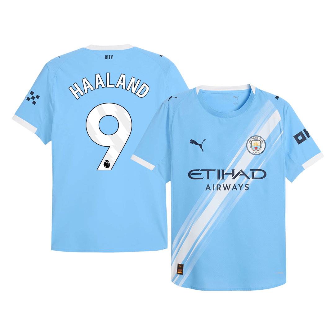Camiseta Auténtica HAALAND #9 Manchester City 2025/26 Primera Equipación-Versión Jugador