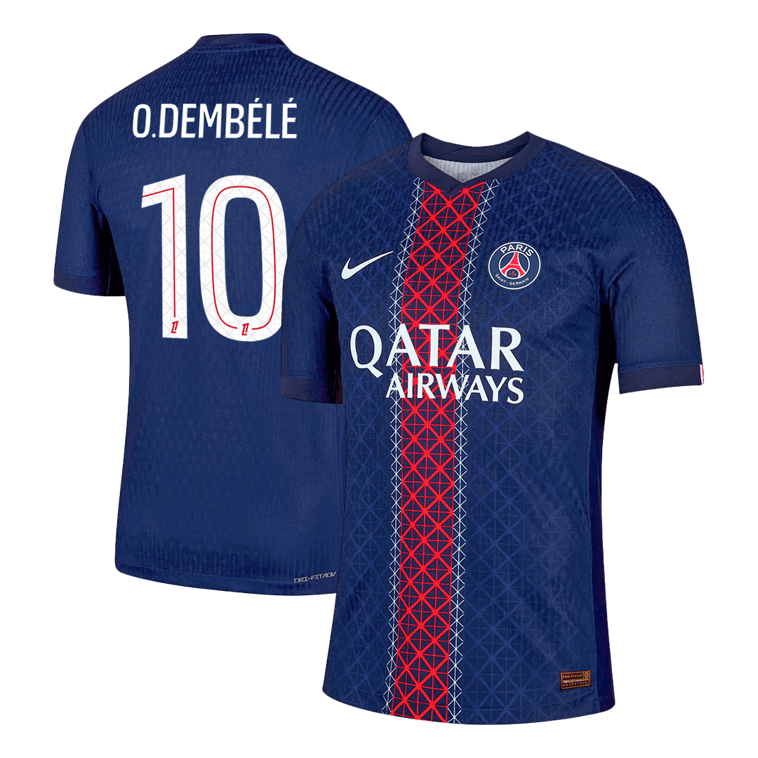 Camiseta Auténtica O.DEMBÉLÉ #10 PSG 2025/26 Primera Equipación-Versión Jugador
