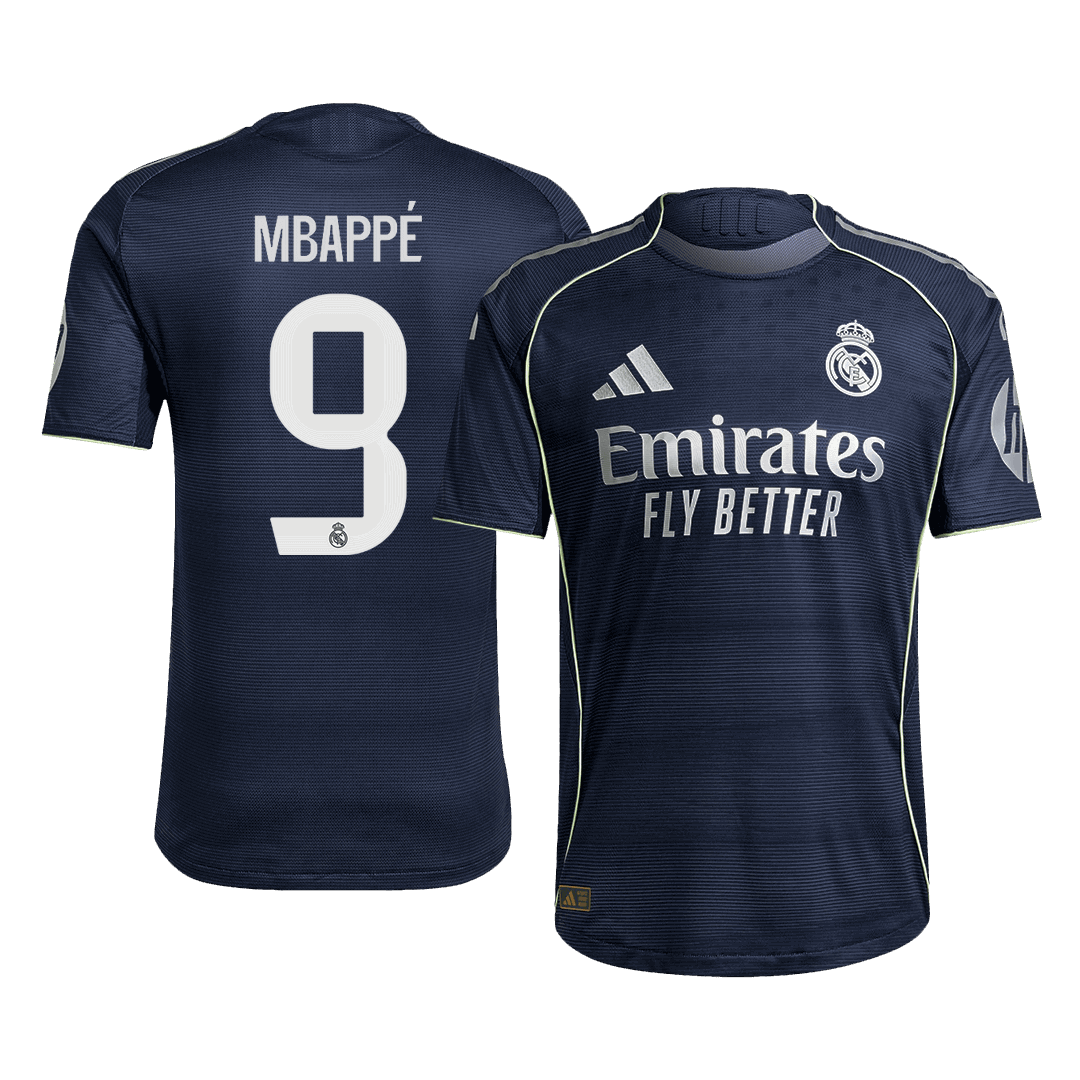 Camiseta Auténtica MBAPPÉ #9 Real Madrid 2025/26 Segunda Equipación-Versión Jugador