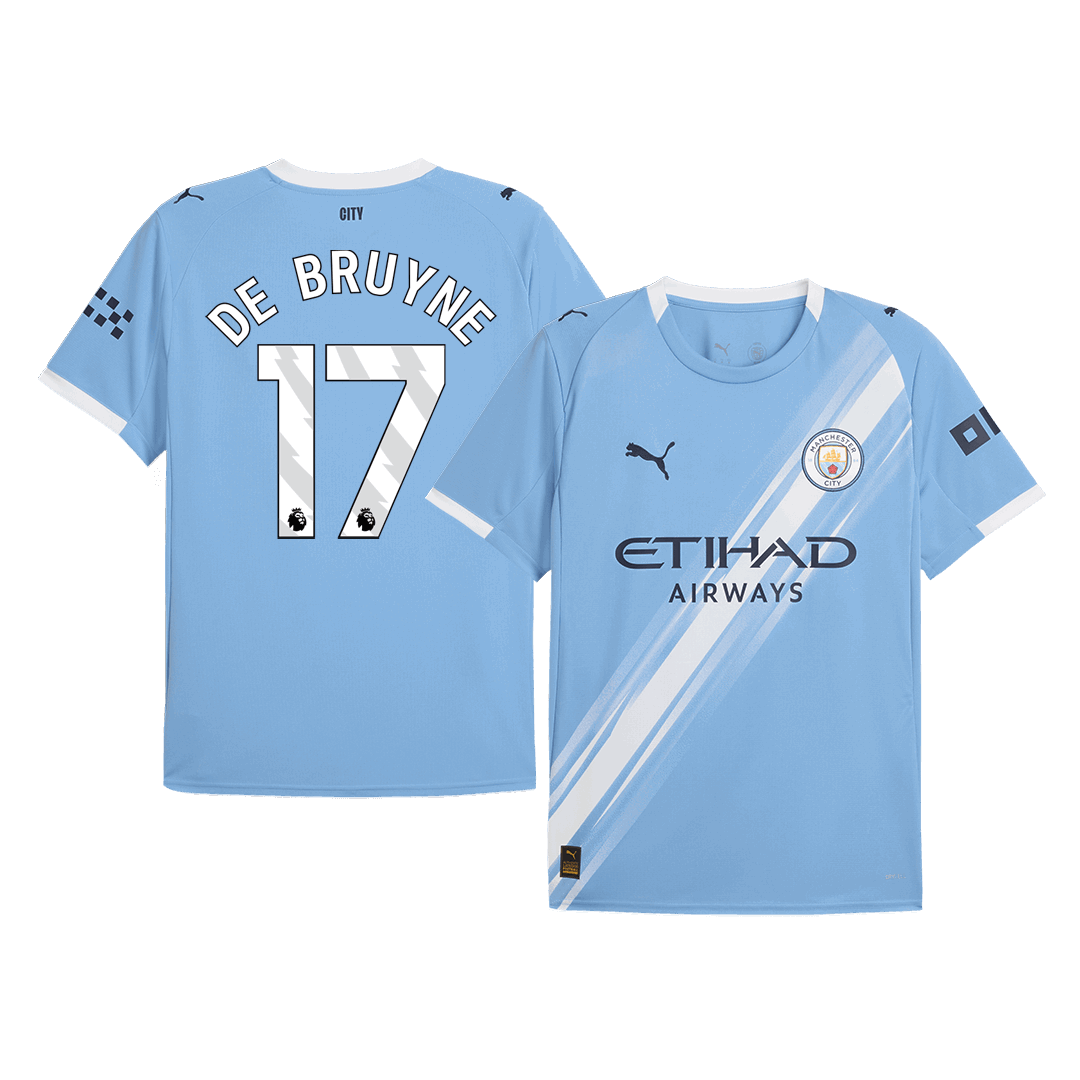 Camiseta DE BRUYNE #17 Manchester City 2025/26 Primera Equipación-Versión Hincha