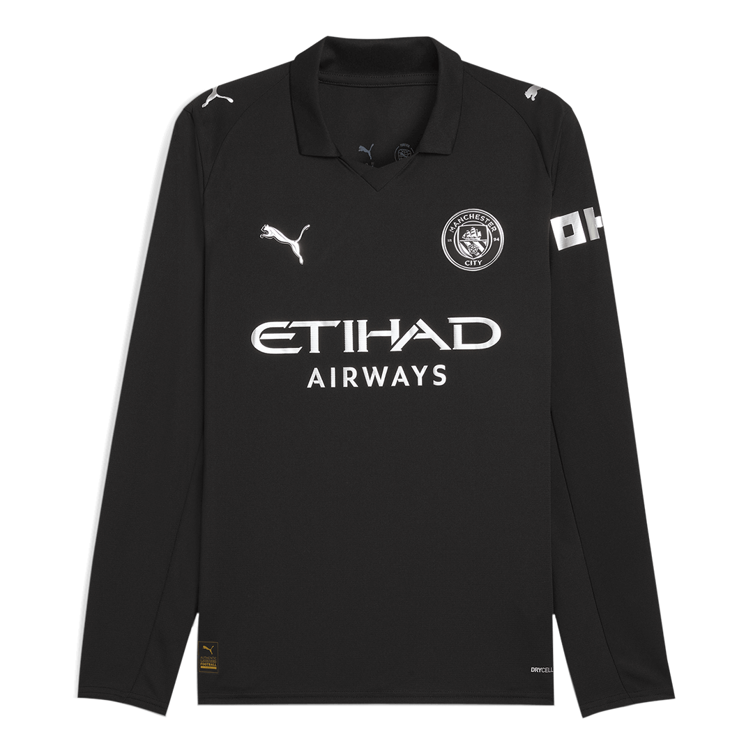 Camiseta Manga Larga Manchester City 2025/26 Segunda Equipación-Versión Hincha