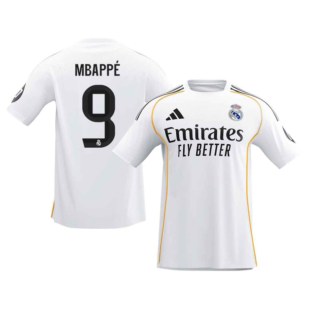 Calidad Premium Camiseta MBAPPÉ #9 Real Madrid 2025/26 Primera Equipación-Versión Hincha