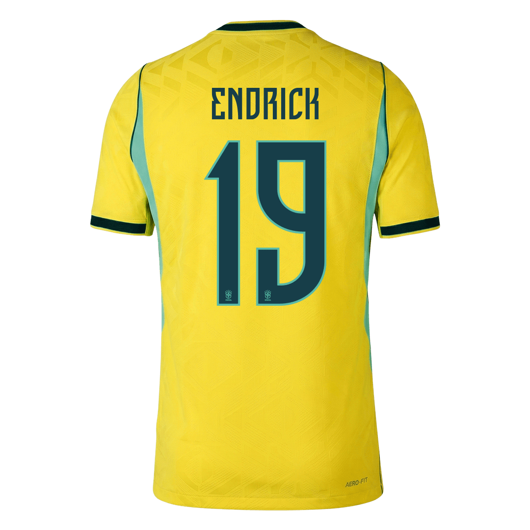 Camiseta Auténtica ENDRICK #19 Brazil 2026 Primera Equipación Copa del Mundo -Versión Jugador