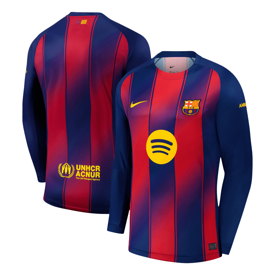 Camiseta Manga Larga Barcelona 2025/26 Primera Equipación-Versión Hincha