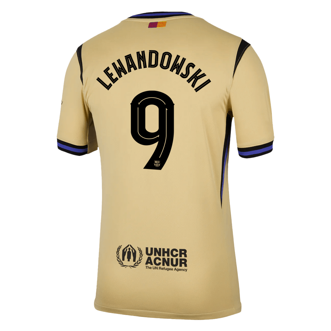 UCL Camiseta LEWANDOWSKI #9 Barcelona 2025/26 Segunda Equipación-Versión Hincha
