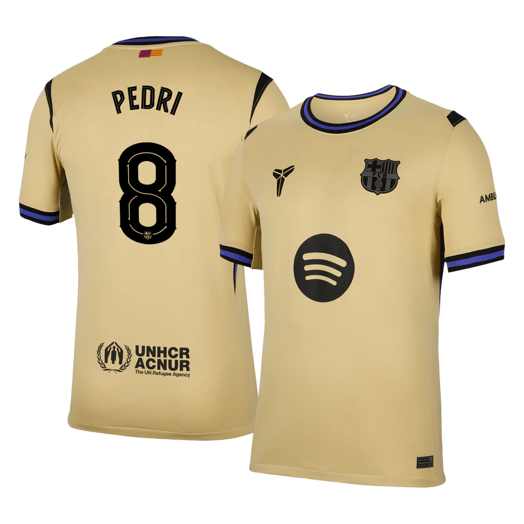 UCL Camiseta PEDRI #8 Barcelona 2025/26 Segunda Equipación-Versión Hincha