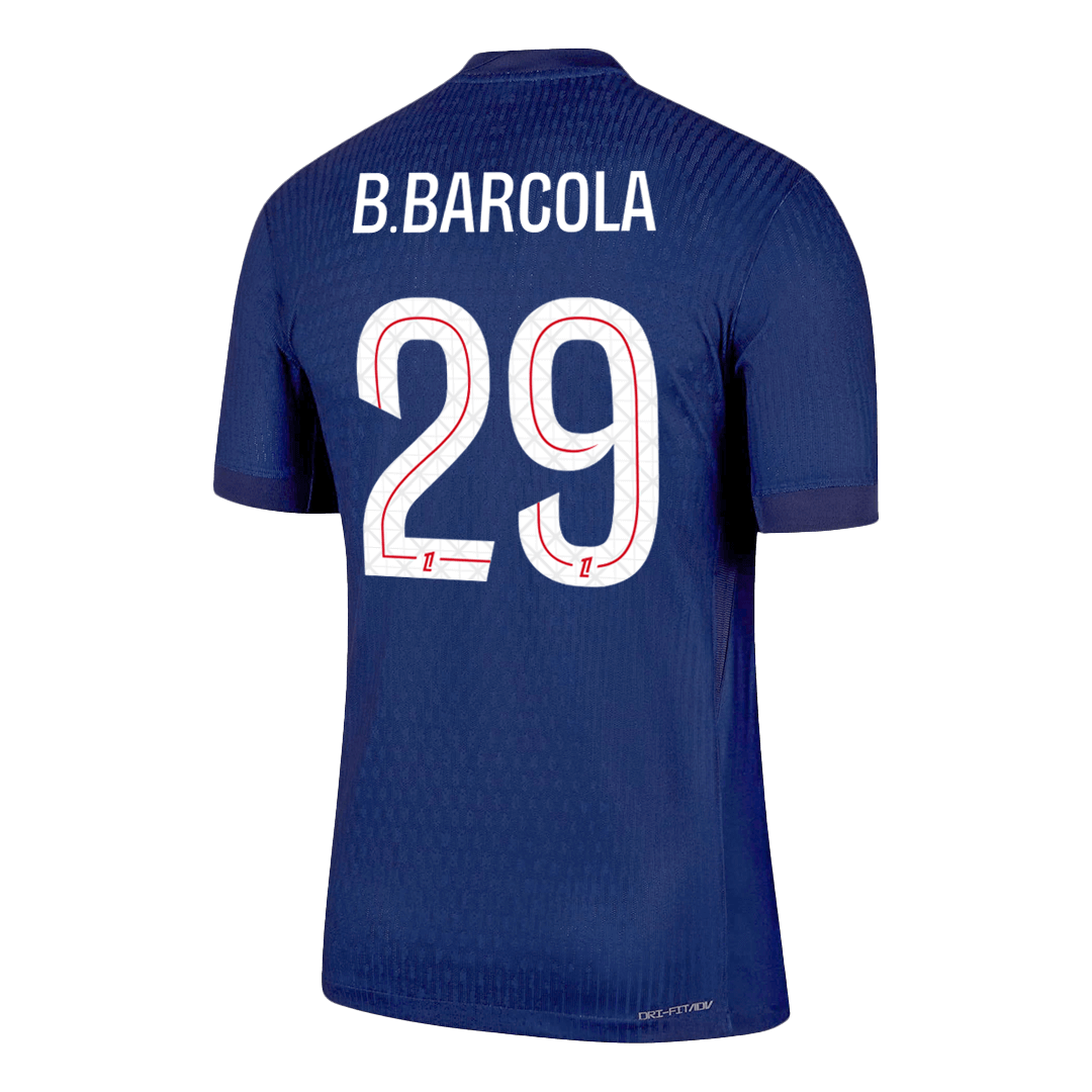 Camiseta Auténtica B.BARCOLA #29 PSG 2025/26 Primera Equipación-Versión Jugador