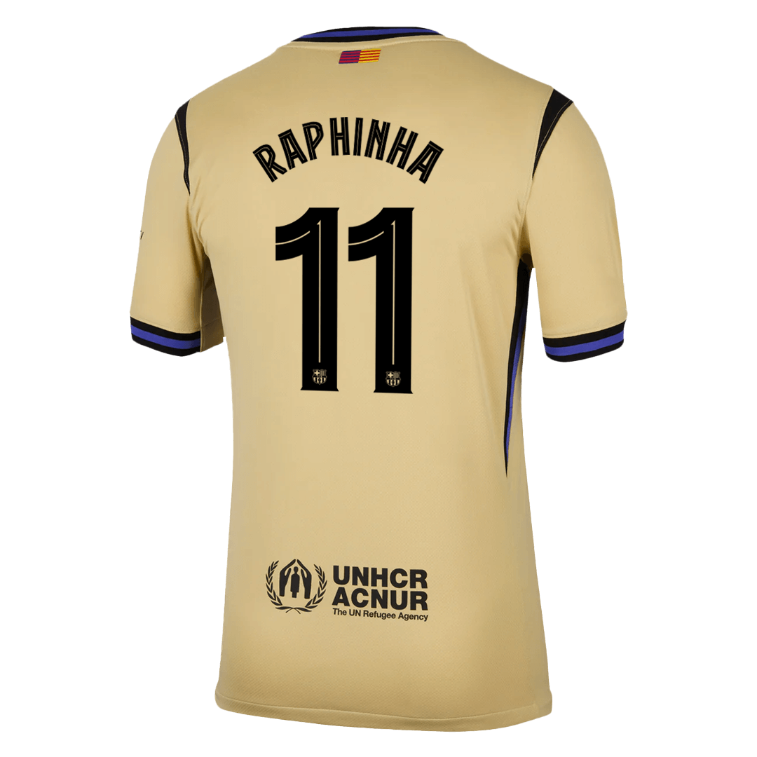 UCL Camiseta RAPHINHA #11 Barcelona 2025/26 Segunda Equipación-Versión Hincha