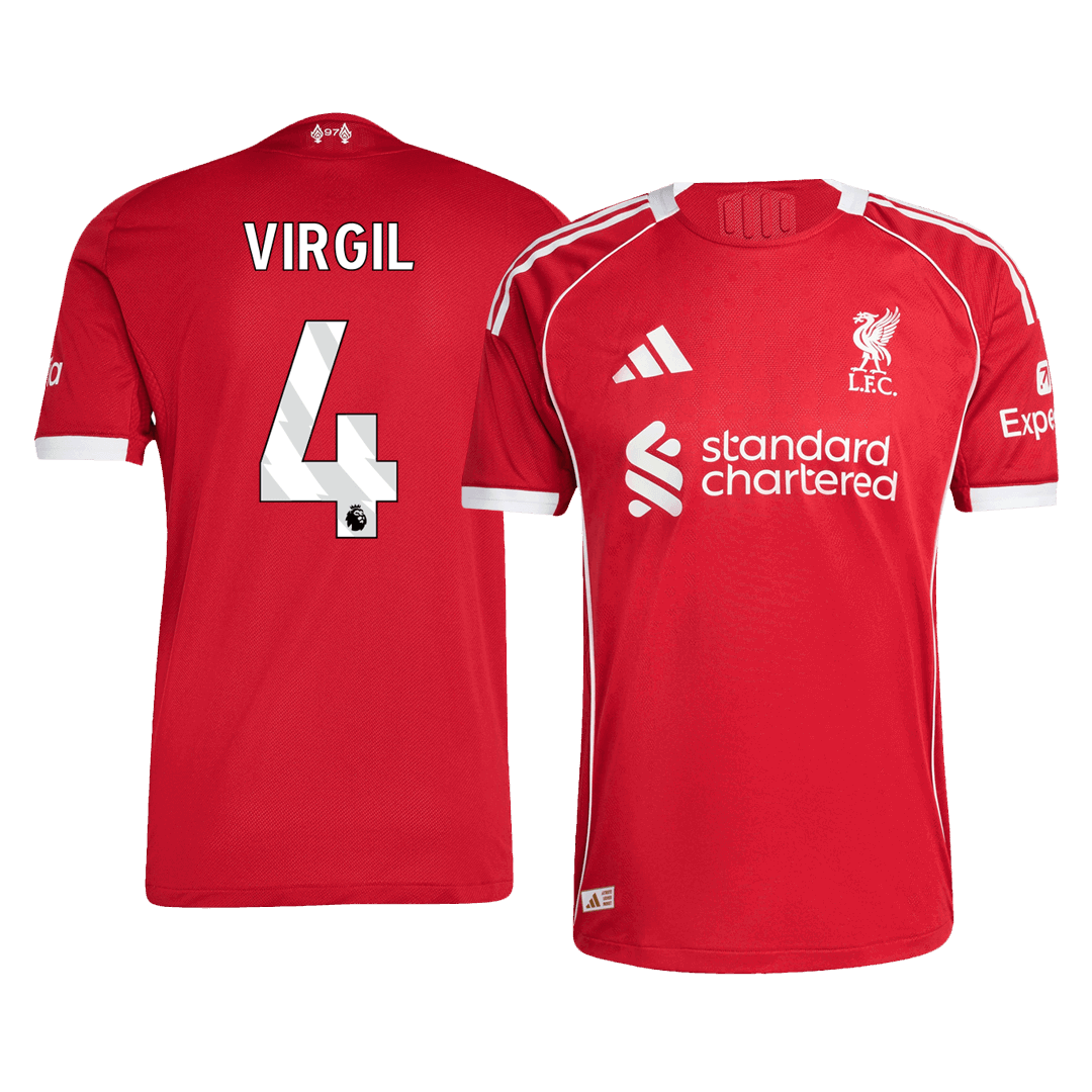 Camiseta Auténtica VIRGIL #4 Liverpool 2025/26 Primera Equipación-Versión Jugador