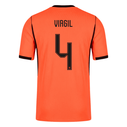 Camiseta Auténtica VIRGIL #4 Netherlands 2026 Primera Equipación Copa del Mundo -Versión Jugador
