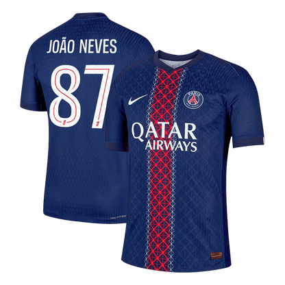 Camiseta Auténtica JOÃO NEVES #87 PSG 2025/26 Primera Equipación -Versión Jugador