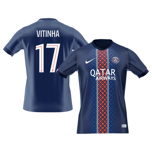 Calidad Premium Camiseta VITINHA #17 PSG 2025/26 Primera Equipación -Versión Hincha