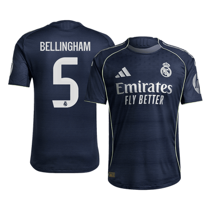 Camiseta Auténtica BELLINGHAM #5 Real Madrid 2025/26 Segunda Equipación-Versión Jugador