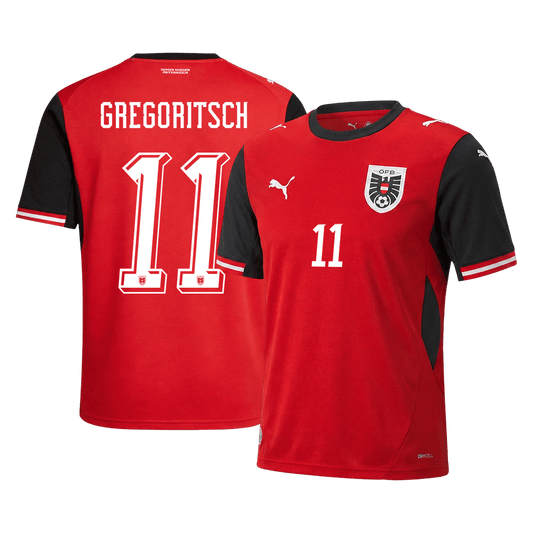 Camiseta GREGORITSCH #11 Austria 2026 Primera Equipación Copa del Mundo - Versión Hincha