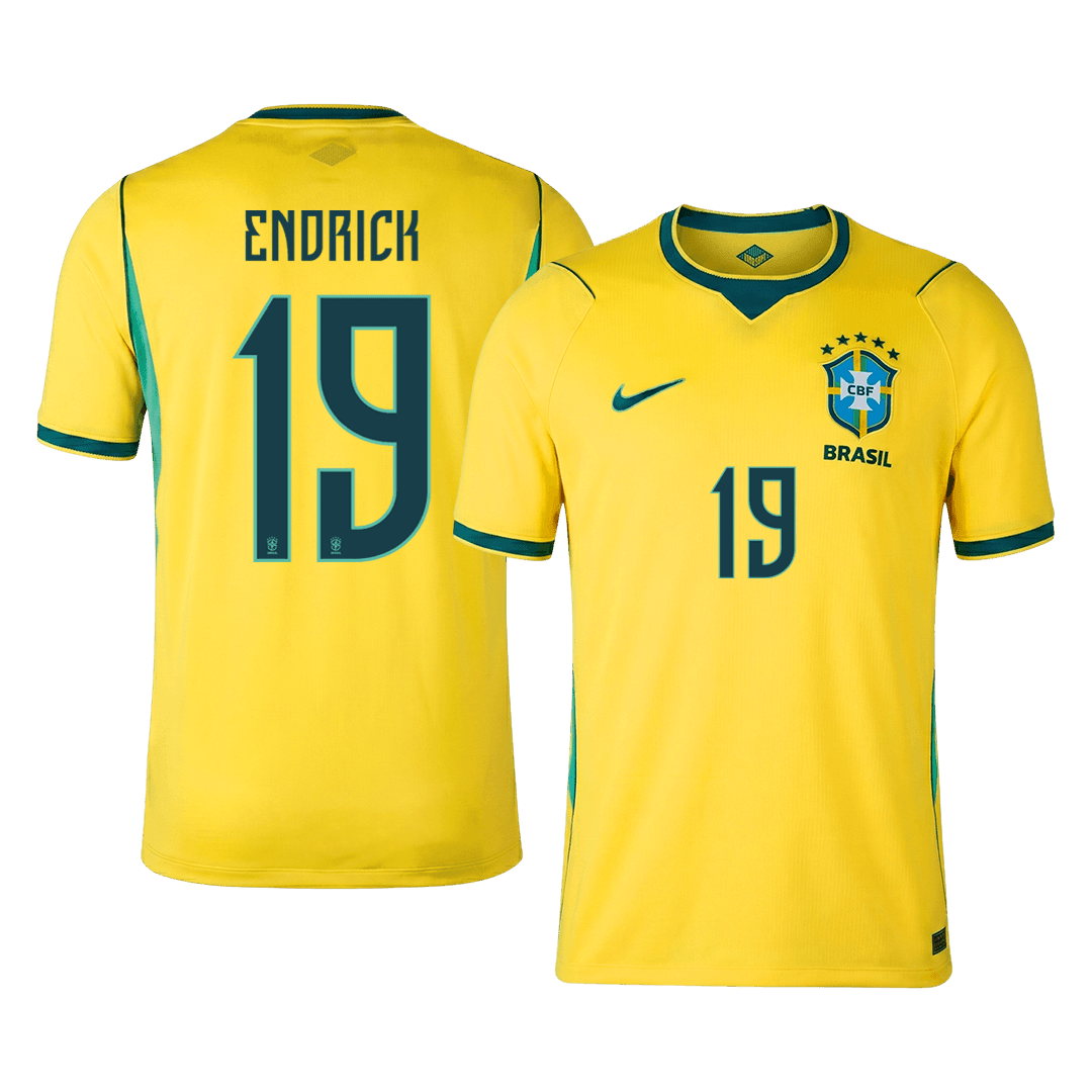 Camiseta ENDRICK #19 Brazil 2026 Primera Equipación Copa del Mundo - Versión Hincha