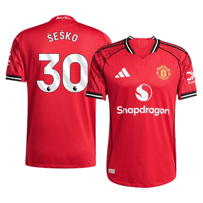 Camiseta Auténtica ŠEŠKO #30 Manchester United 2025/26 Primera Equipación-Versión Jugador-Camisetas Pasion Shop