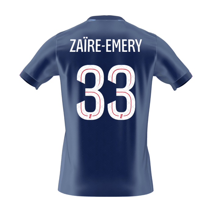 Calidad Premium Camiseta ZAïRE EMERY #33 PSG 2025/26 Primera Equipación -Versión Hincha