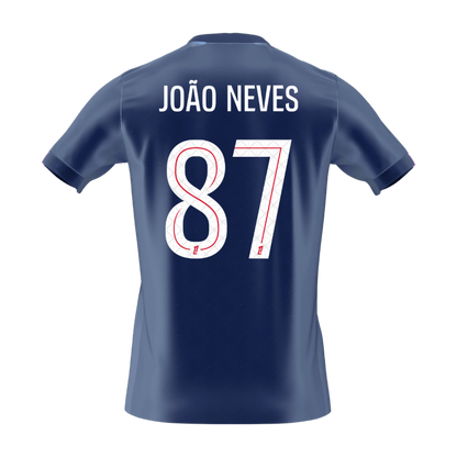 Calidad Premium Camiseta JOÃO NEVES #87 PSG 2025/26 Primera Equipación -Versión Hincha