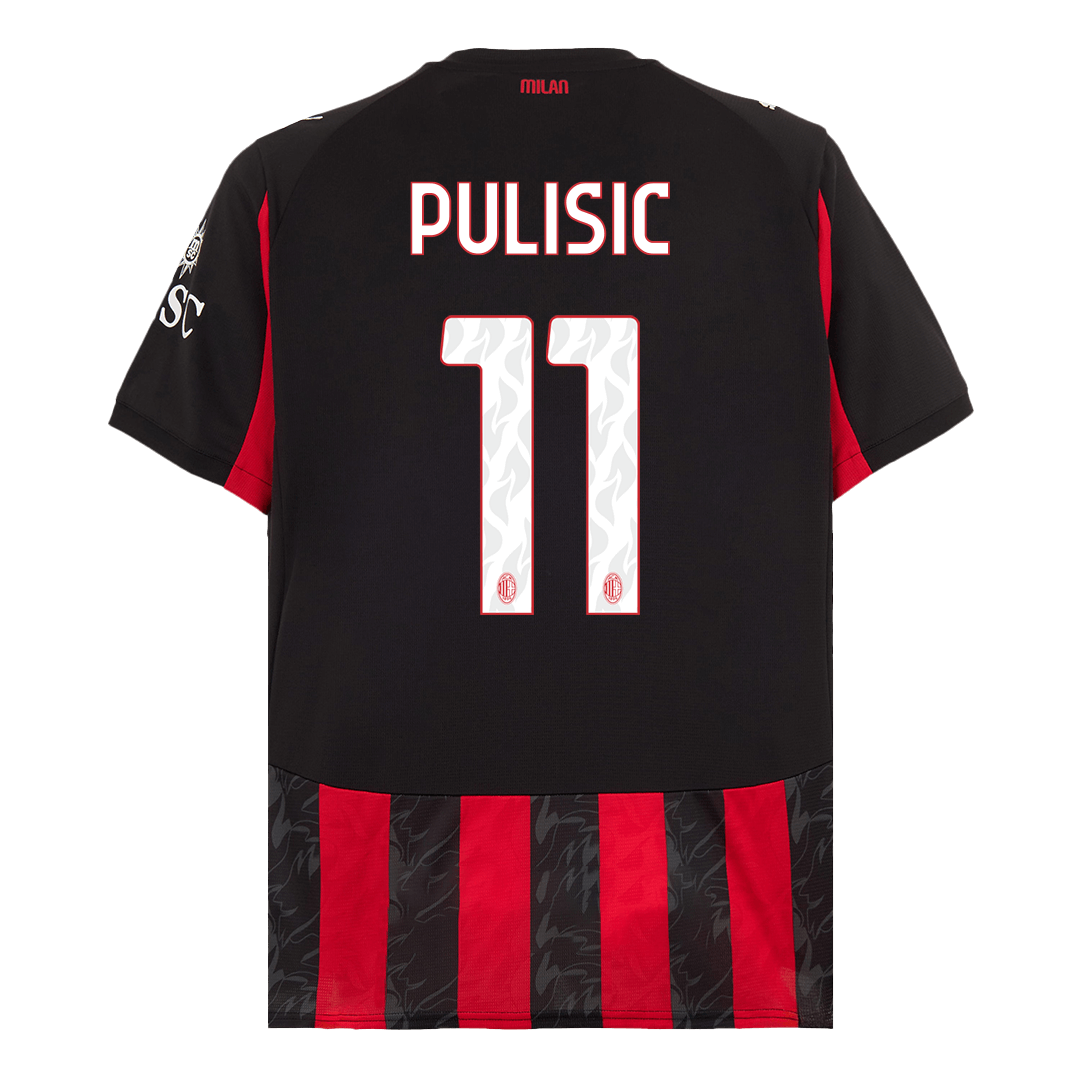 Calidad Premium Camiseta PULISIC #11 AC Milan 2025/26 Primera Equipación -Versión Hincha